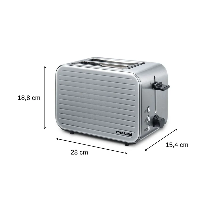 Grille pain chromé avec 7 niveaux de réglages Rotel
