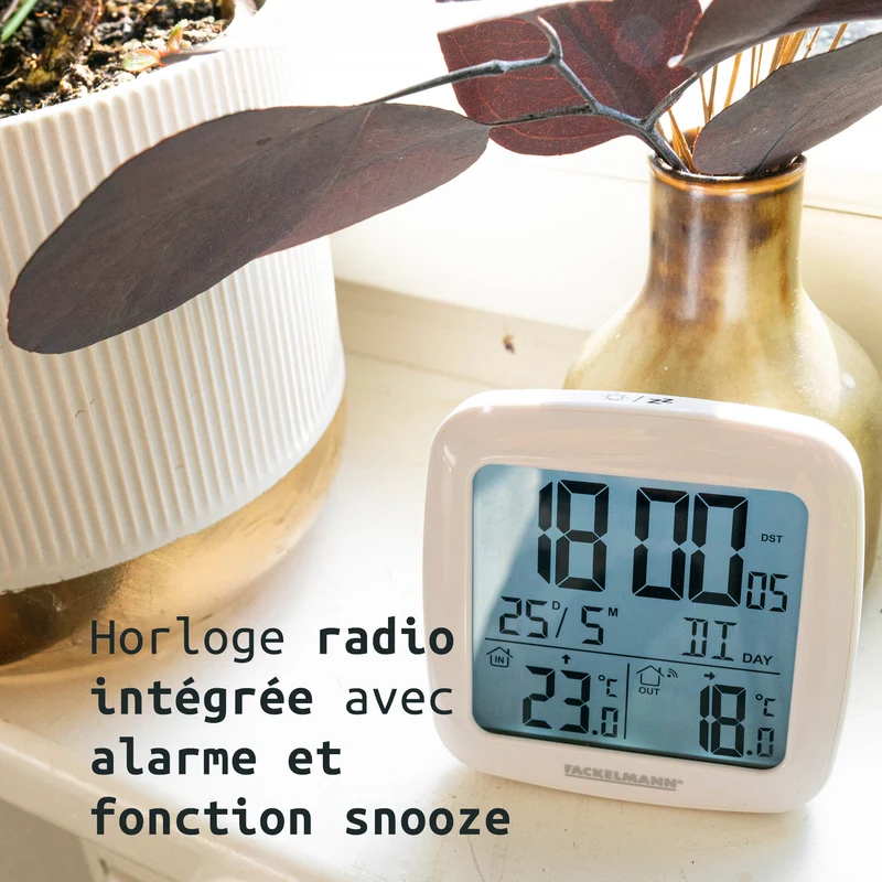 Thermomètre numérique radio-réveil Fackelmann Tecno