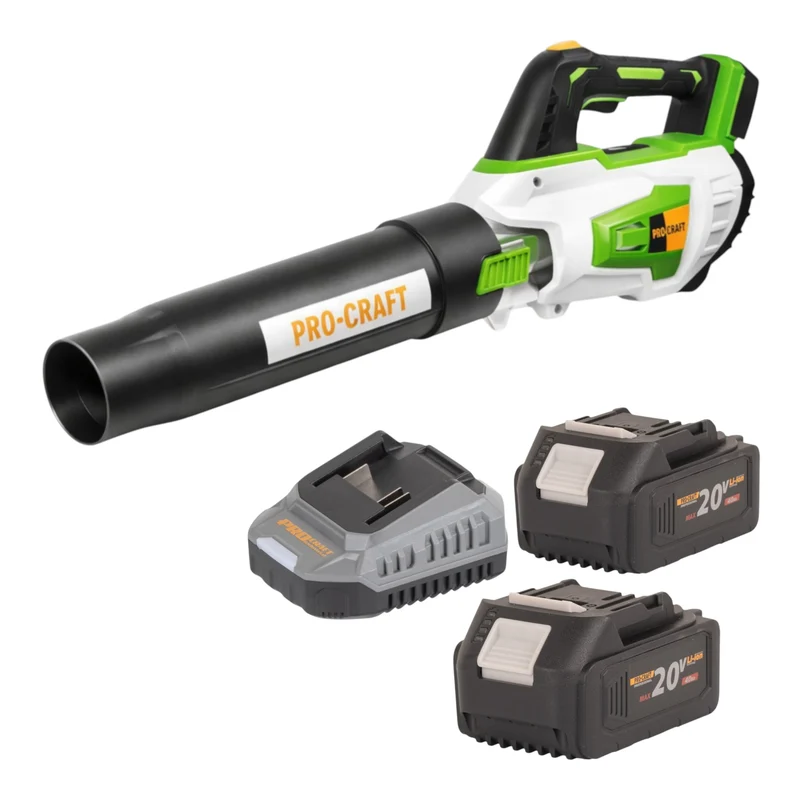Procraft PB20 Souffleur de feuilles sans fil 20 V TURBO + 2x batterie 4,0 Ah + chargeur