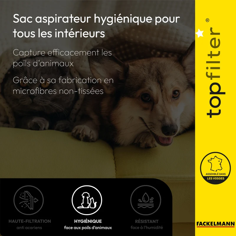 Lot de 4 packs de 4 sacs aspirateur 64870 pour Bosch et Siemens TopFilter Premium