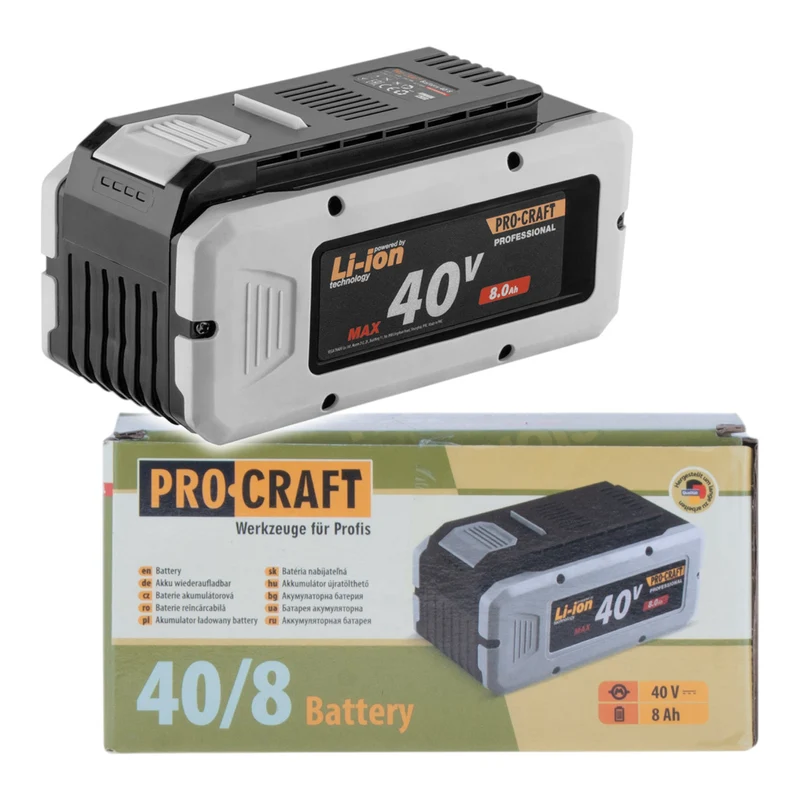 Batterie Procraft 40/8 40 V 8,0 Ah / 8000 mAh Li-Ion avec indicateur de charge