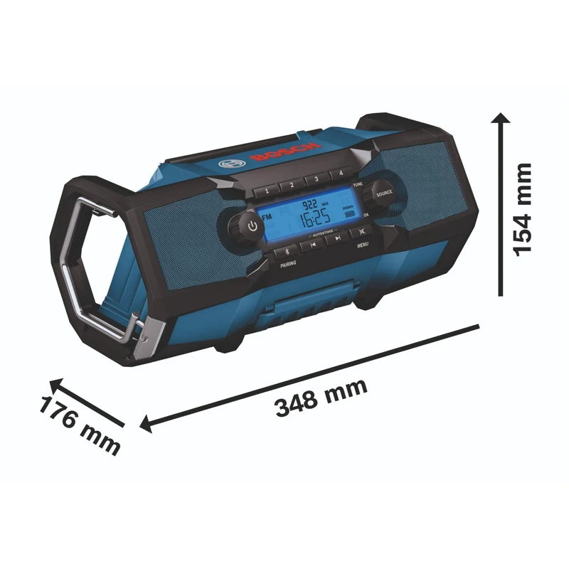 Radio sans fil Bosch GPB 18V-2 C 18 V FM / AUX / Bluetooth / IP54 Solo (06014A3000) - sans batterie, sans chargeur