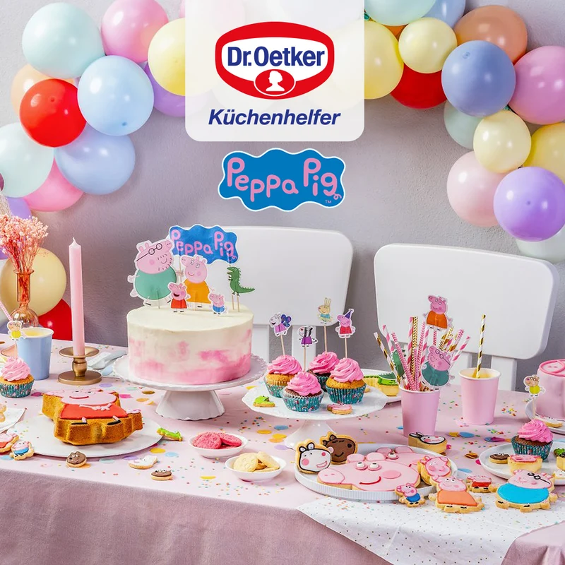 Lot de 8 sachets biscuits avec autocollants Dr. Oetker Peppa Pig