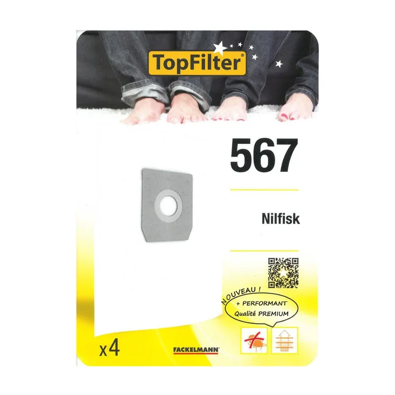 Lot de 4 sacs aspirateur Nilfisk TopFilter Premium