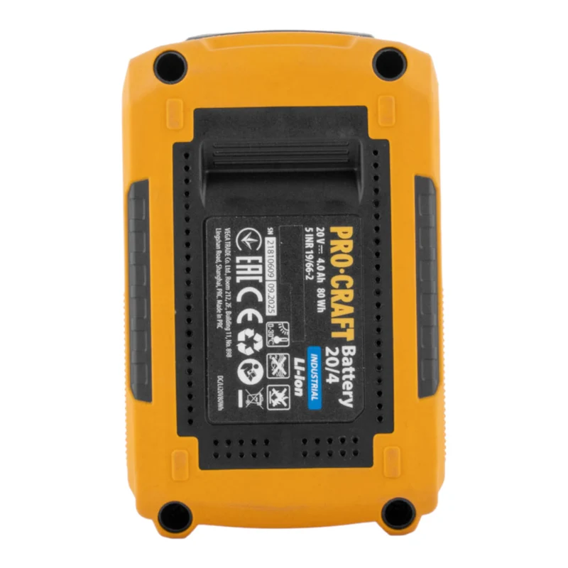 Batterie Procraft 20/4 Industrial 20 V 4,0 Ah / 4000 mAh Li-ion avec indicateur de charge