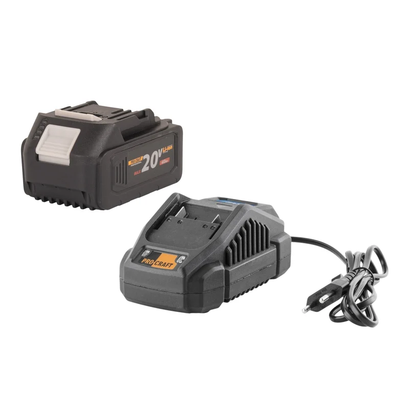 Procraft Starter Pack 20 V 20/2.4A chargeur + 1x 20/4 batterie 4,0 Ah
