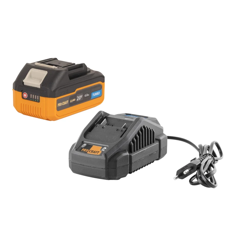 Procraft Starter Pack 20 V 20/2.4A chargeur + 1x 20/4 batterie Turbo 4,0 Ah