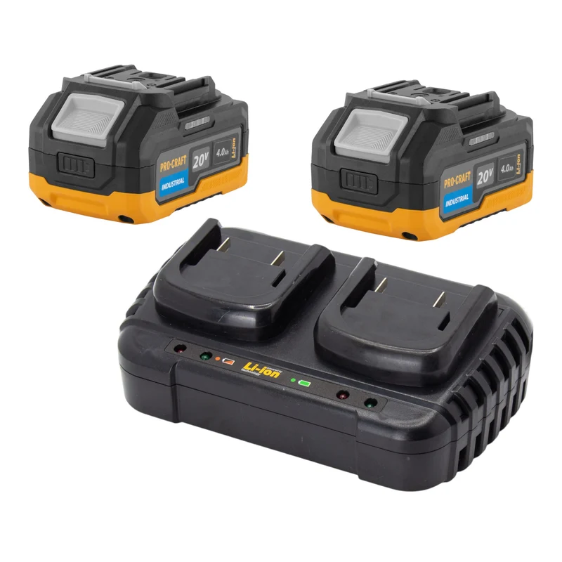 Procraft 20/2 chargeur double 20 V pour batteries Li-Ion 2 A
