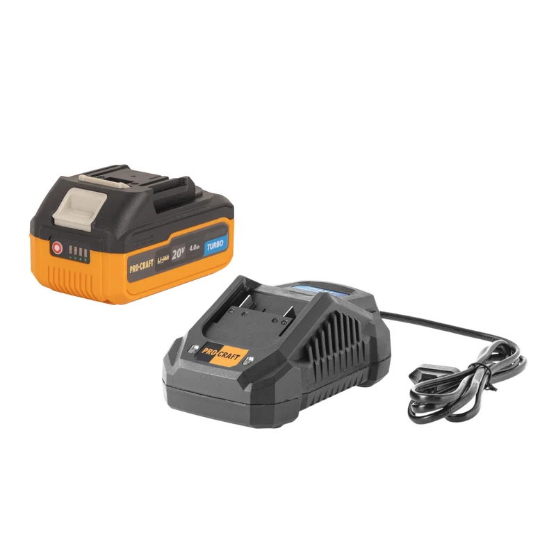 Procraft Starter Set 20 V 20/4A Chargeur rapide + 1x 20/4 Batterie Turbo 4,0 Ah