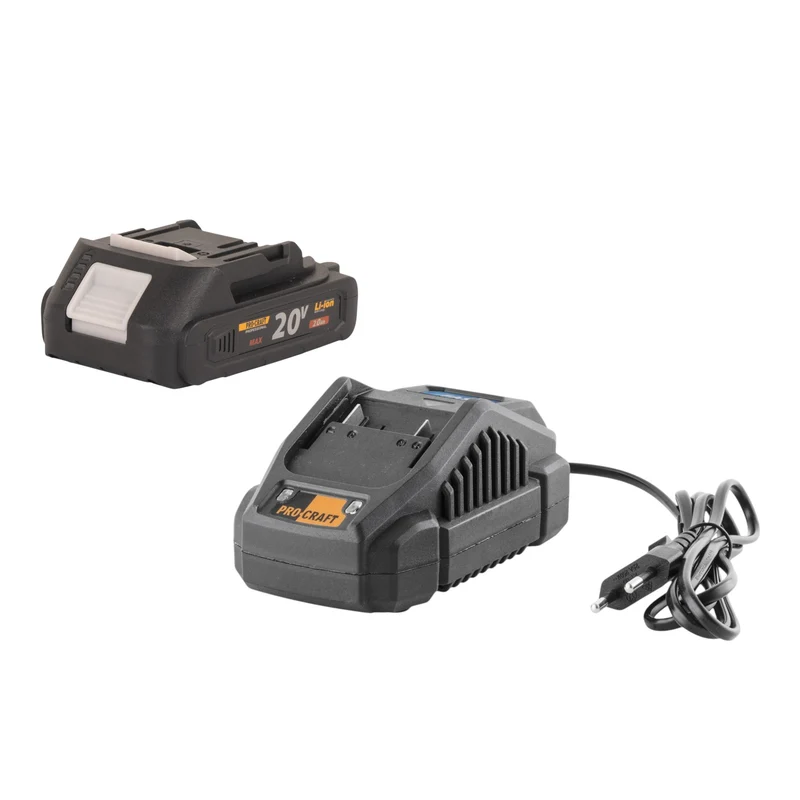 Procraft Starter Pack 20 V 20/2.4A chargeur + 1x 20/2A batterie 2,0 Ah