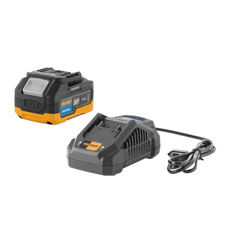 Procraft Starter Set 20 V 20/4A Chargeur rapide + 1x 20/4 Industrial Batterie 4,0 Ah