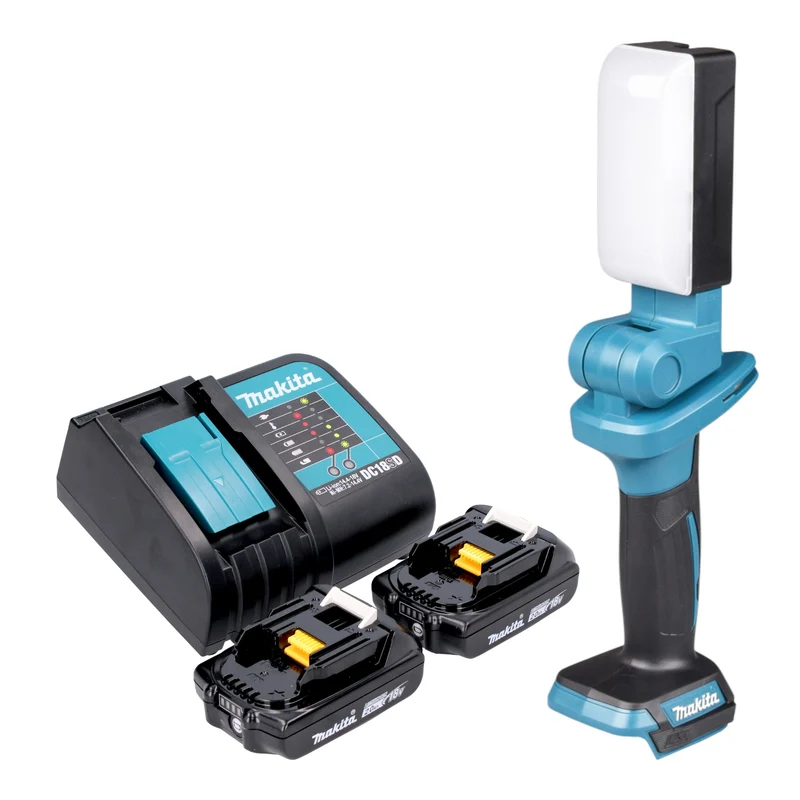 Makita DML 816 SAX lampe de travail sans fil 18 V 500 lm LED + 2x batterie 2,0 Ah + chargeur
