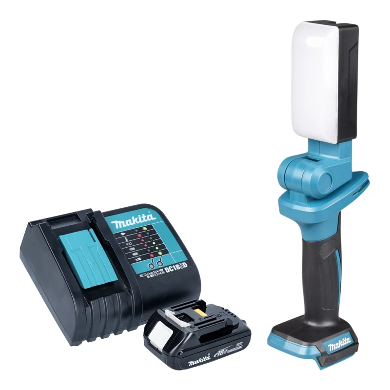 Makita DML 816 SY1X Lampe de travail sans fil 18 V 500 lm LED + 1x batterie 1,5 Ah + chargeur