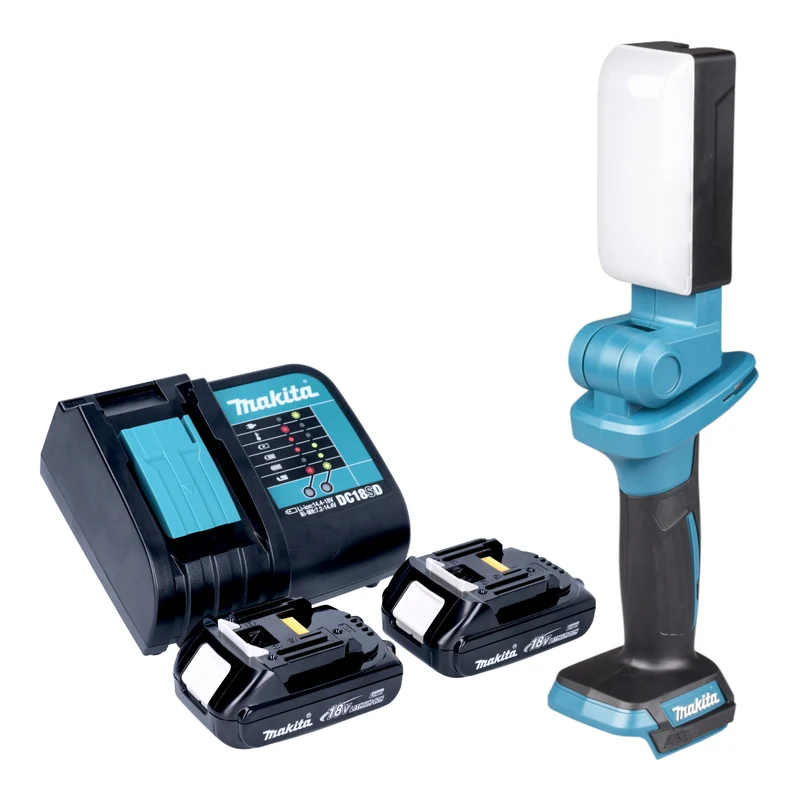 Makita DML 816 SYX lampe de travail sans fil 18 V 500 lm LED + 2x batterie 1,5 Ah + chargeur