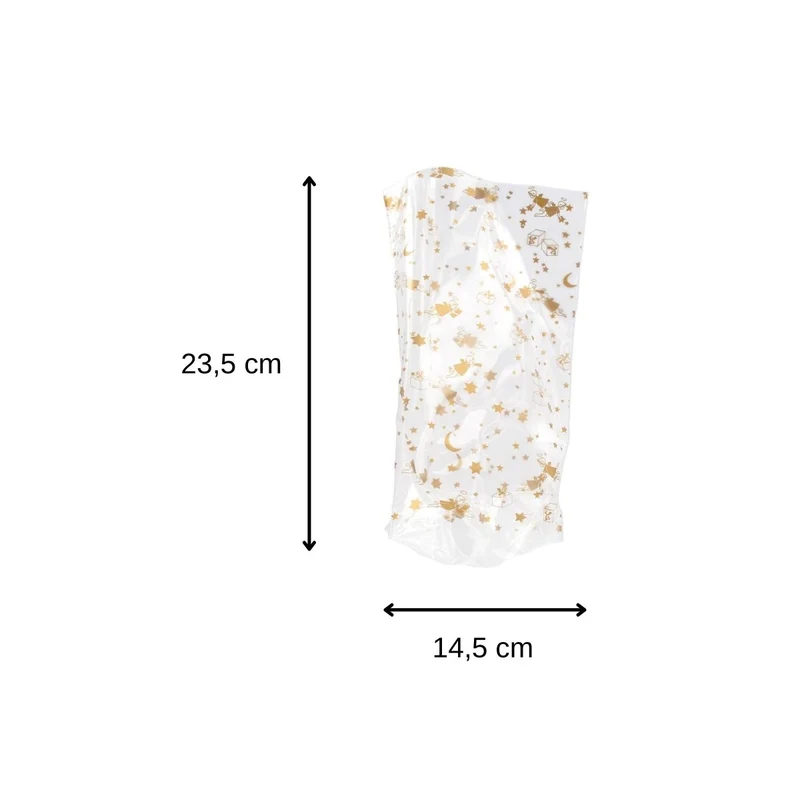 Lot de 10 sachets biscuits de noël doré Zenker