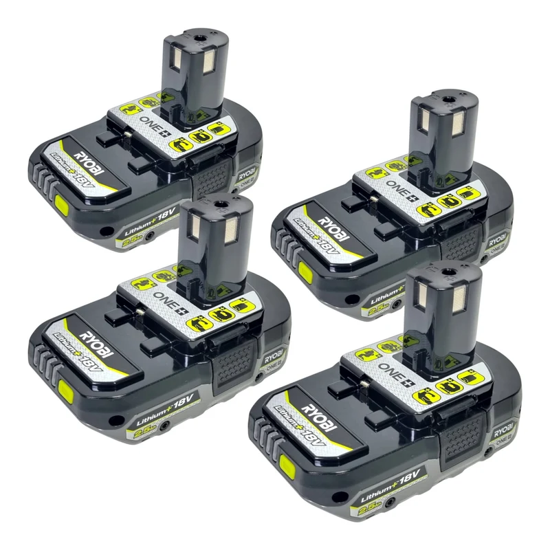 Ryobi 4x RB1825C Batterie 18 V 2,5 Ah / 2500 mAh Li-Ion ONE+ ( 4x 5133005516 ) avec indicateur de charge