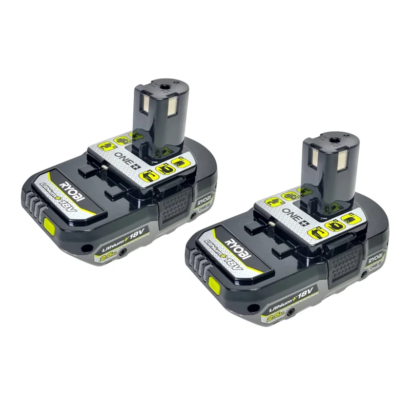 Ryobi 2x RB1825C Batterie 18 V 2,5 Ah / 2500 mAh Li-Ion ONE+ ( 2x 5133005516 ) avec indicateur de charge