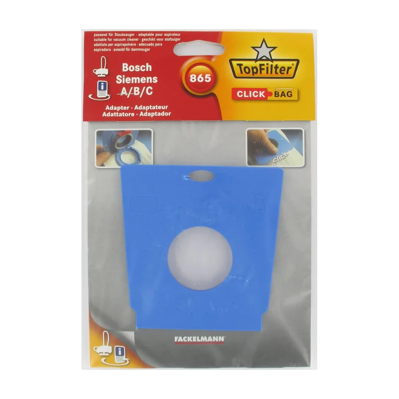 Boite de 4 sacs aspirateurs universels Top Filter avec Adaptateur Click Bag pour aspirateurs Siemens et Bosch 840