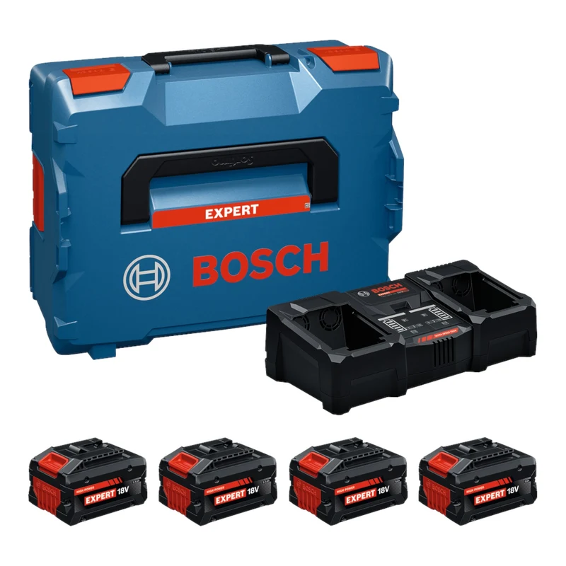 Bosch EXPERT 2x EXBA18V-55 + 2x EXBA18V-80 + EXAL18V2-320 Kit de démarrage 18 V ( 1600A0373Y ) + 2x batterie 5,5 Ah + 2x batterie 8,0 Ah + chargeur 16 A + L-Boxx