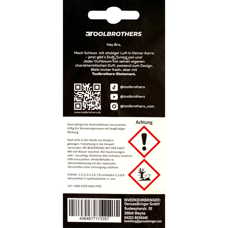 Toolbrothers Duftbaum - FORGE RED AKKUSCHRAUBER Design - Duft GUILTY - frische Duftnoten