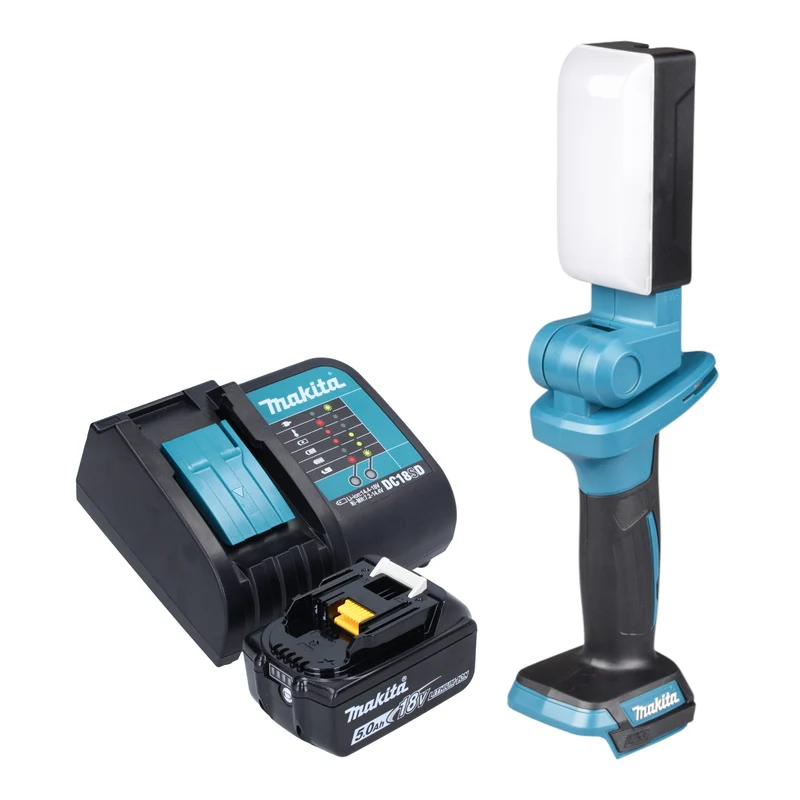 Makita DML 816 ST1X Lampe de travail sans fil 18 V 500 lm LED + 1x batterie 5,0 Ah + chargeur