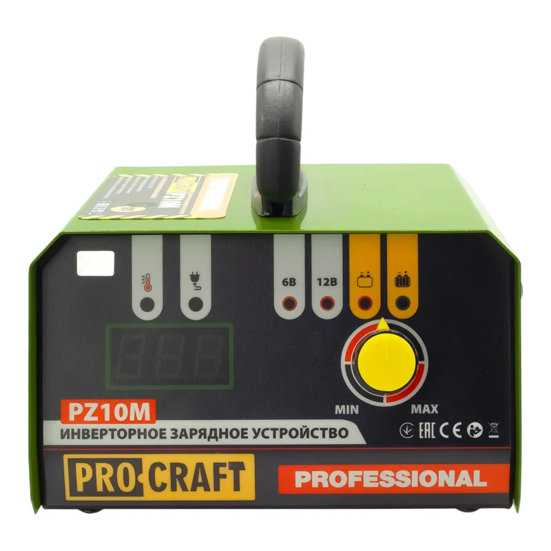 Procraft PZ10M Chargeur de batterie 6/12 V Tension de charge 10 A Courant de charge pour batteries de voiture, de moto & de camion