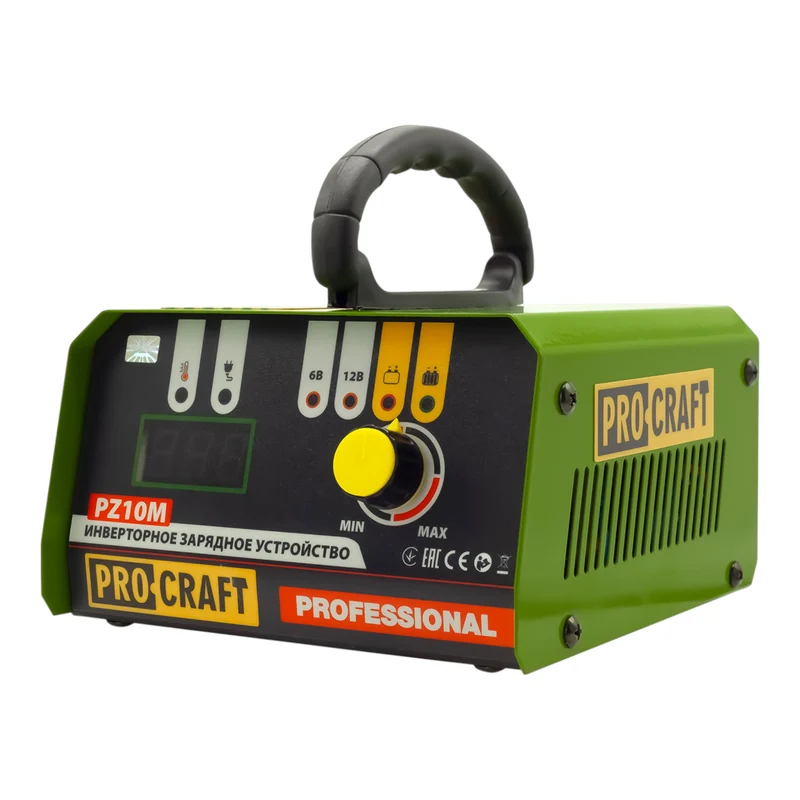 Procraft PZ10M Chargeur de batterie 6/12 V Tension de charge 10 A Courant de charge pour batteries de voiture, de moto & de camion