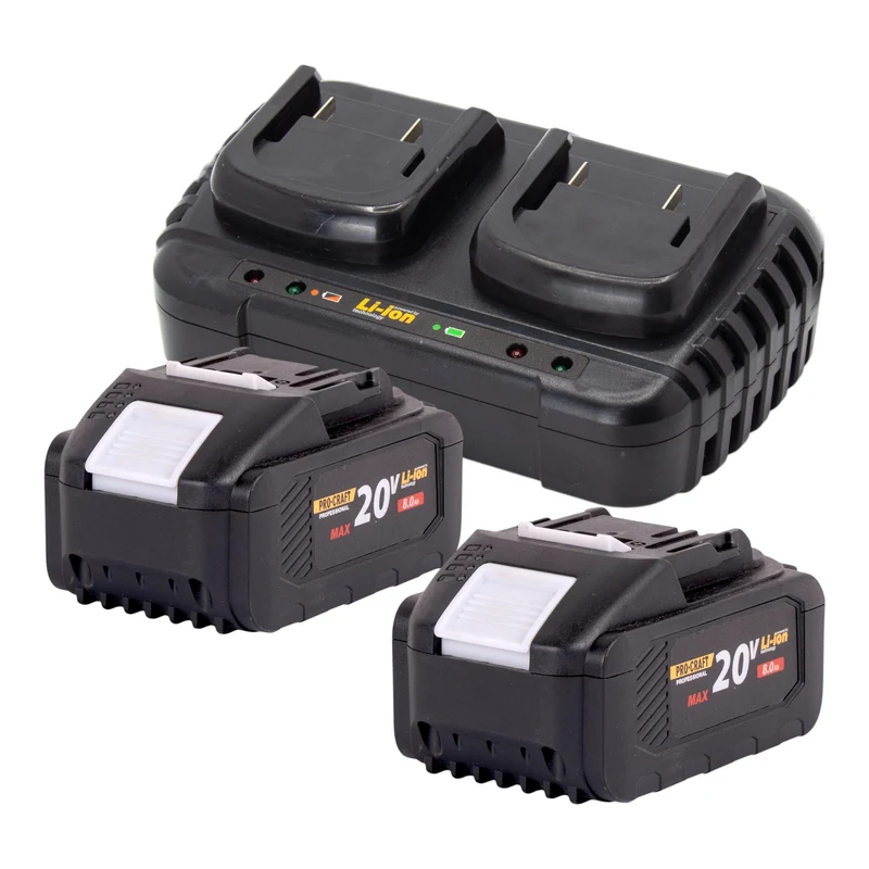 Procraft VB20 Souffleur et aspirateur de feuilles à batterie 40 V ( 2x 20 V ) Brushless + 2x batterie 8,0 Ah + chargeur double