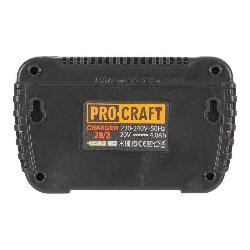 Procraft 20/2 chargeur double 20 V pour batteries Li-Ion