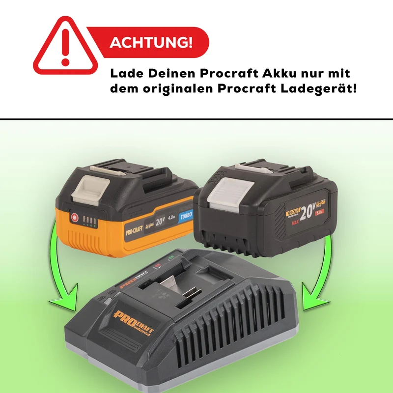 Procraft 20/2 chargeur double 20 V pour batteries Li-Ion