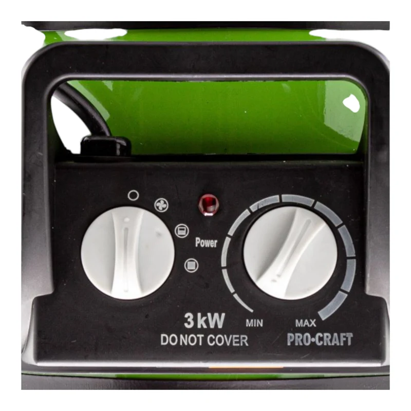 Procraft FP30 Aérotherme électrique Chauffage 3 kW 3 niveaux de puissance 25/1500/3000 W pour atelier, cave, chantier etc. y compris protection contre la surchauffe