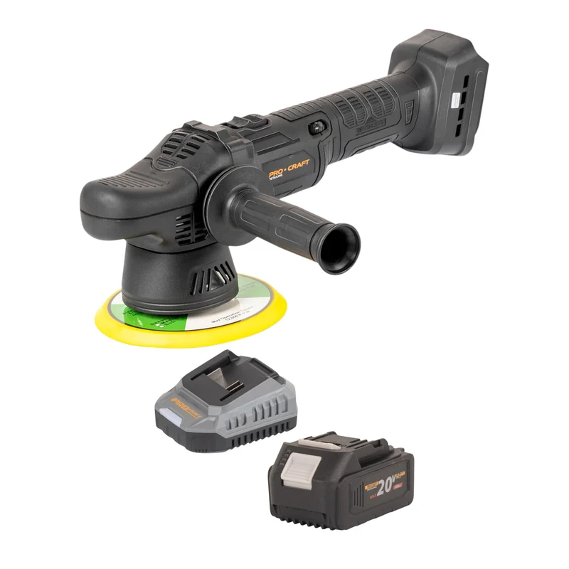 Procraft PM20bb polisseuse sur batterie 20 V 150 mm + 1x batterie 4,0 Ah + chargeur