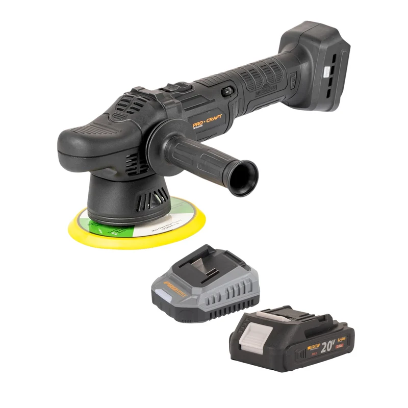 Procraft PM20bb polisseuse sur batterie 20 V 150 mm + 1x batterie 2,0 Ah + chargeur