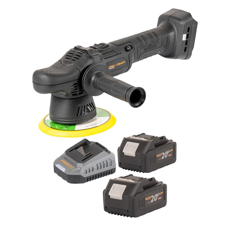 Procraft PM20bb polisseuse sur batterie 20 V 150 mm + 2x batterie 4,0 Ah + chargeur