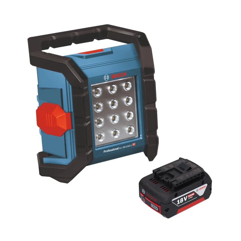 Bosch GLI 18V-1200 C Professional Projecteur de chantier sans fil 18 V 1200 lm + 1x batterie 5,0 Ah - sans chargeur
