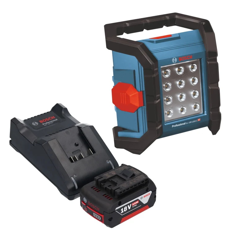 Bosch GLI 18V-1200 C Professional Projecteur de chantier sans fil 18 V 1200 lm + 1x batterie 5,0 Ah + chargeur