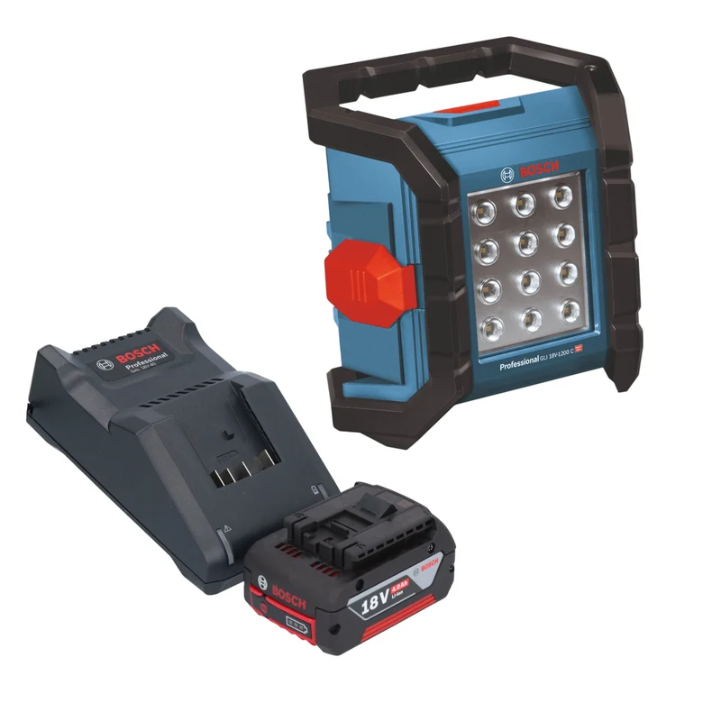 Bosch GLI 18V-1200 C Professional Projecteur de chantier sans fil 18 V 1200 lm + 1x batterie 4,0 Ah + chargeur