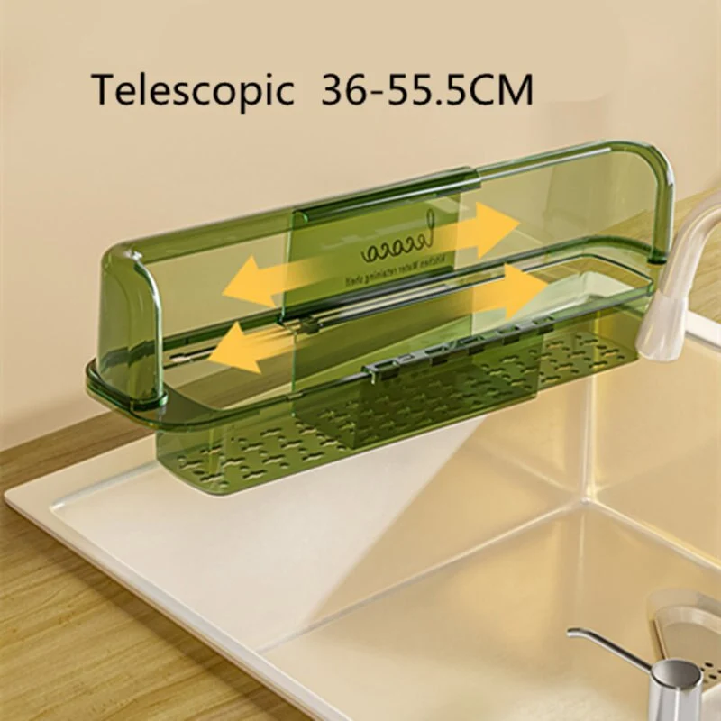 Splash-Proof Telescopic Sink Storage Rack