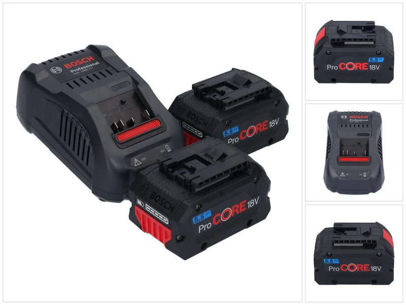Kit de démarrage Bosch 2x batterie ProCORE 18 V 5,5 Ah Professional + chargeur GAL 1880 CV ( 1600A0214C )