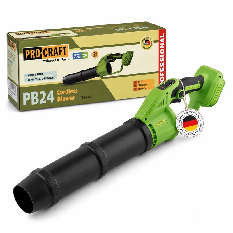 Procraft PB24b Souffleur de feuilles sans fil 20 V Brushless Solo - sans batterie, sans chargeur