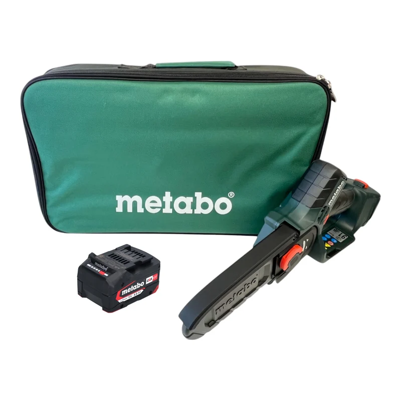 Metabo MS 18 LTX 15 Akku Gehölzsäge 18 V 15 cm 5 m/s + 1x Akku 4,0 Ah + Tasche - ohne Ladegerät