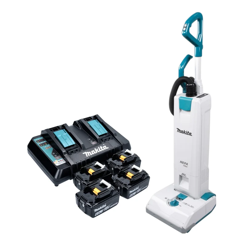 Aspirateur sans fil Makita DVC 560 PG4 36 V (2 x 18 V) 5 l sans balais + 4 batteries 6,0 Ah + chargeur