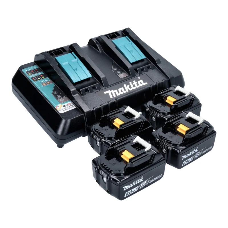 Aspirateur sans fil Makita DVC 560 PG4 36 V (2 x 18 V) 5 l sans balais + 4 batteries 6,0 Ah + chargeur