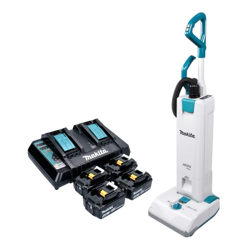 Aspirateur sans fil Makita DVC 560 PM4 36 V (2x 18 V) 5 l Brushless + 4 batteries 4,0 Ah + chargeur