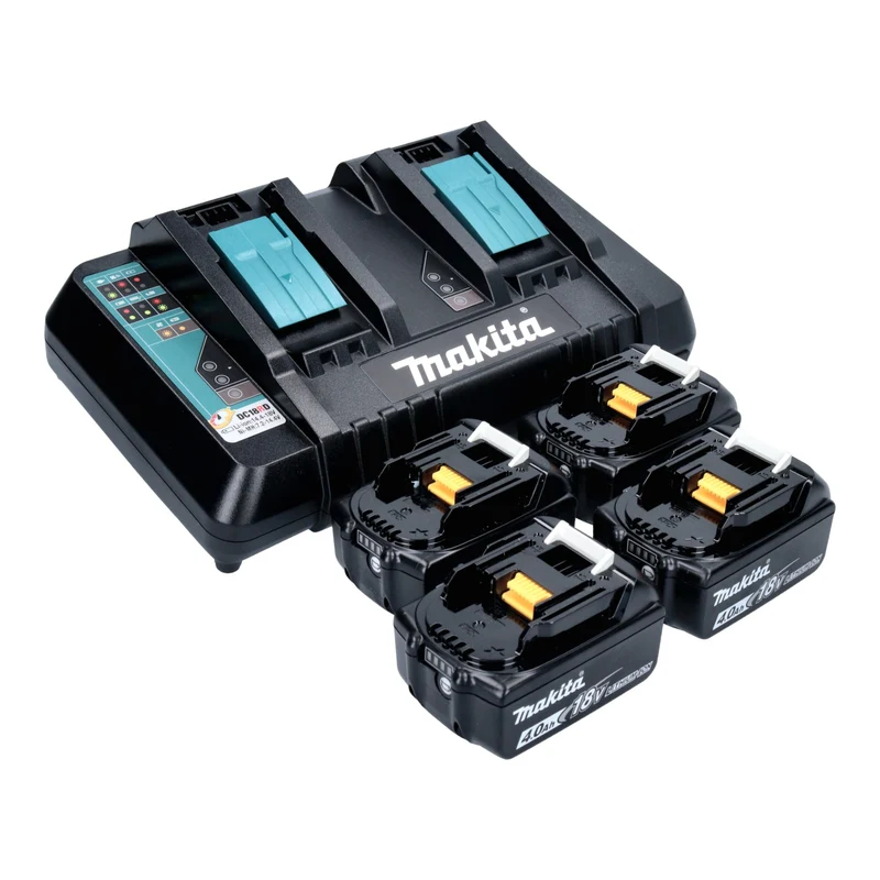 Aspirateur sans fil Makita DVC 560 PM4 36 V (2x 18 V) 5 l Brushless + 4 batteries 4,0 Ah + chargeur