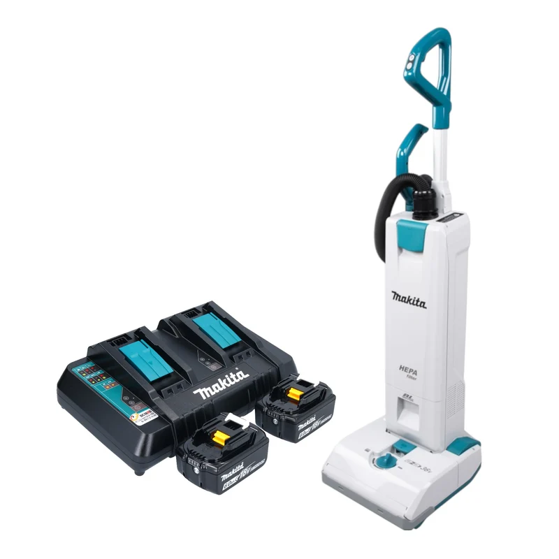 Aspirateur sans fil Makita DVC 560 PG2 36 V (2x 18 V) 5 l Brushless + 2 batteries 6,0 Ah + chargeur