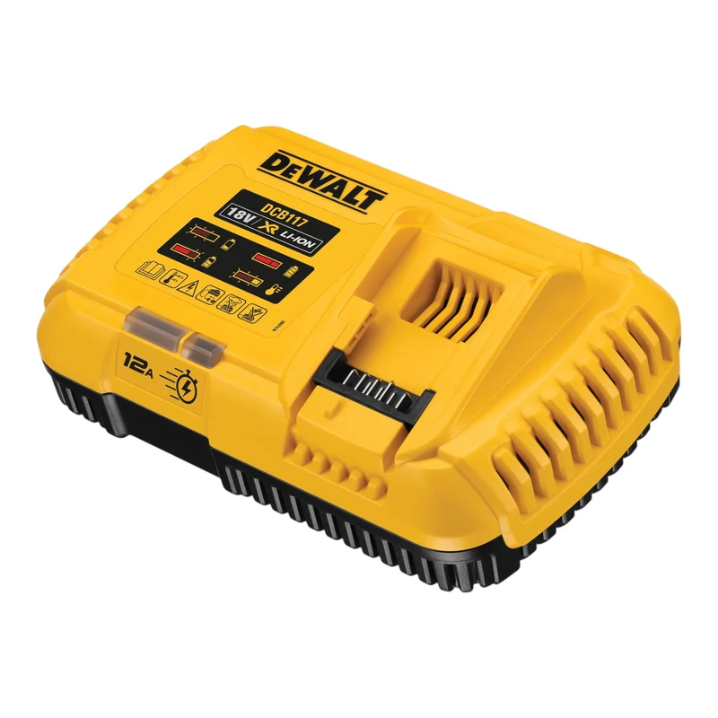 Kit de démarrage DeWalt DCB 117 T2 18 V : chargeur 12 A + 2 batteries DCB 546 6,0 Ah