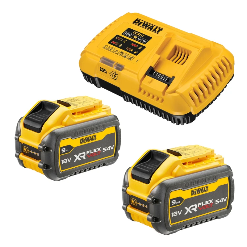 Kit de démarrage DeWalt DCB 117 X2 18 V Chargeur 12 A + 2 batteries DCB 547 9,0 Ah