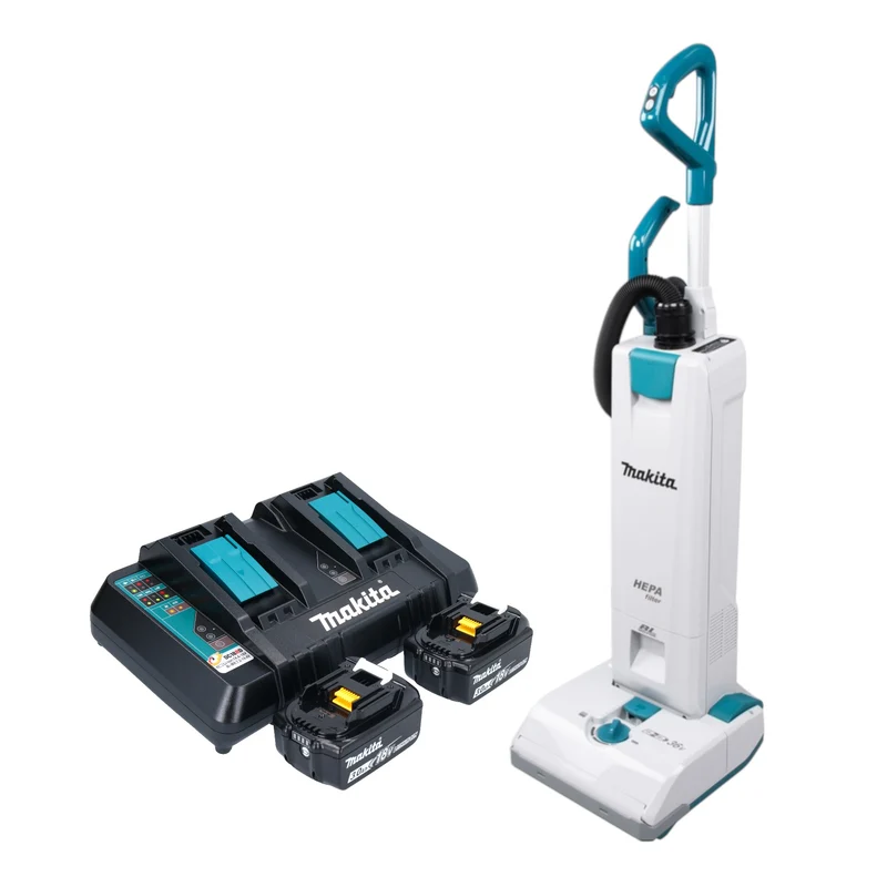 Aspirateur sans fil Makita DVC 560 PF2 36 V (2x 18 V) 5 l Brushless + 2 batteries 3,0 Ah + chargeur