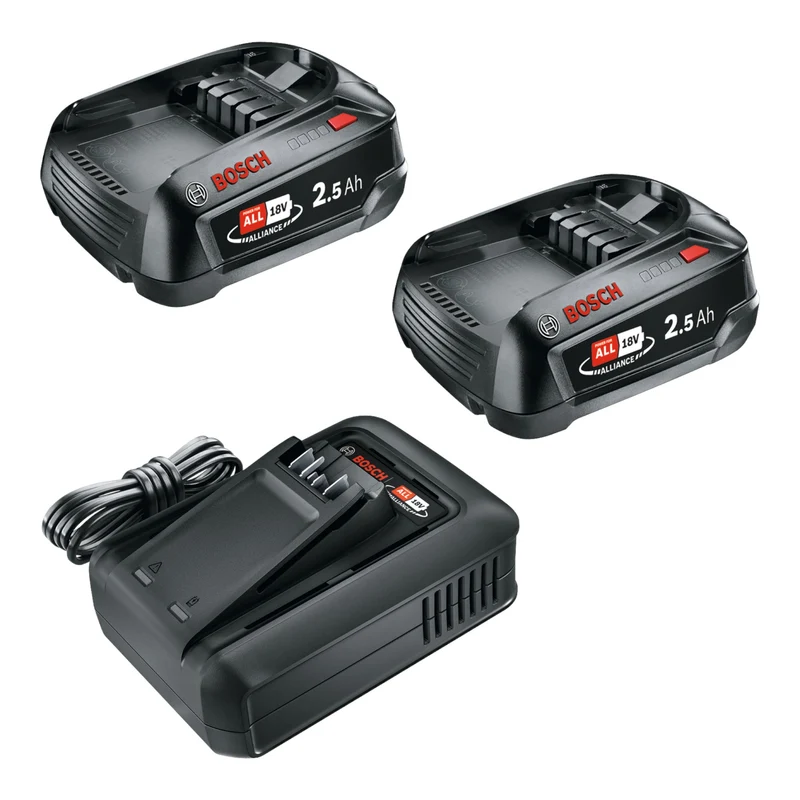 Kit de démarrage 18 V Bosch 2x PBA 18V 6.0Ah Batterie W-C 6,0 Ah ( 2x 1600A00DD7 ) + chargeur AL 18V-44 ( 1600A031X0 )
